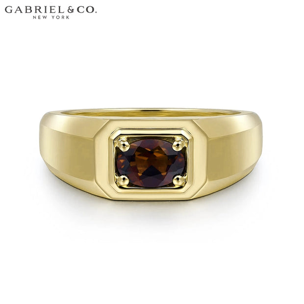 Genuine Garnet High Polish Ring 8.5mm