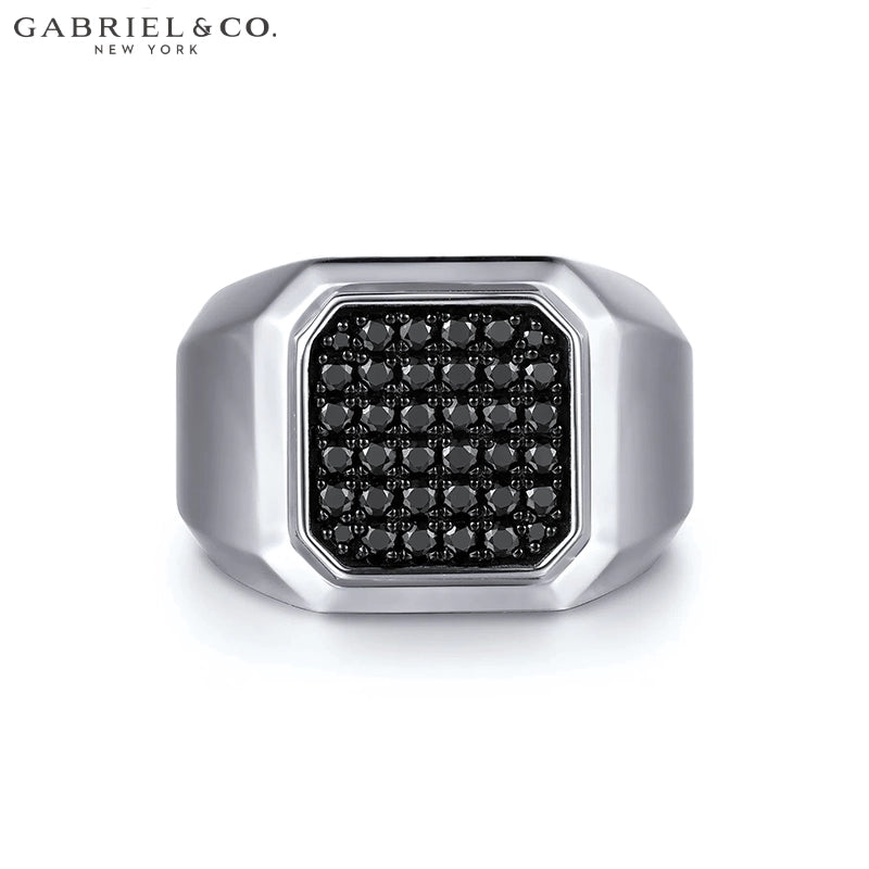 Genuine Black Spinel Ring 16.5mm