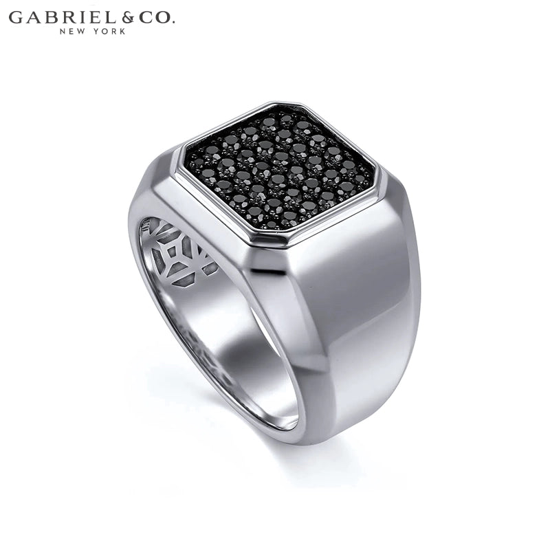 Sterling Silver Genuine Black Spinel Ring