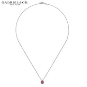 Ruby & Diamond Halo Necklace