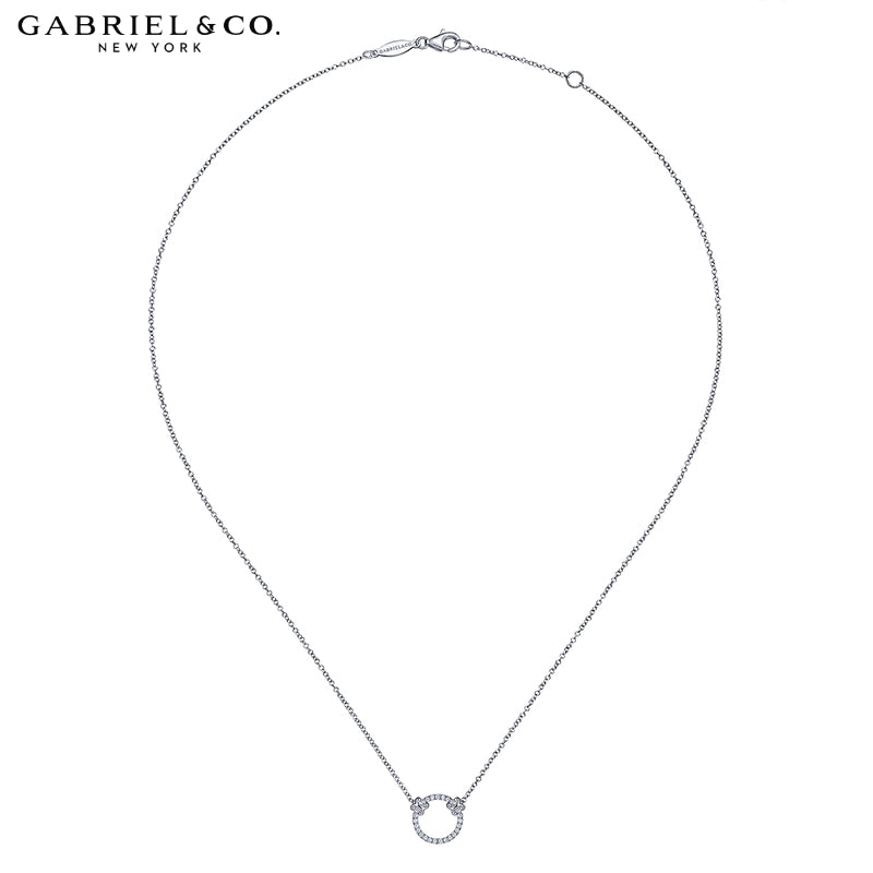 14kt Natural Diamond Circle Necklace