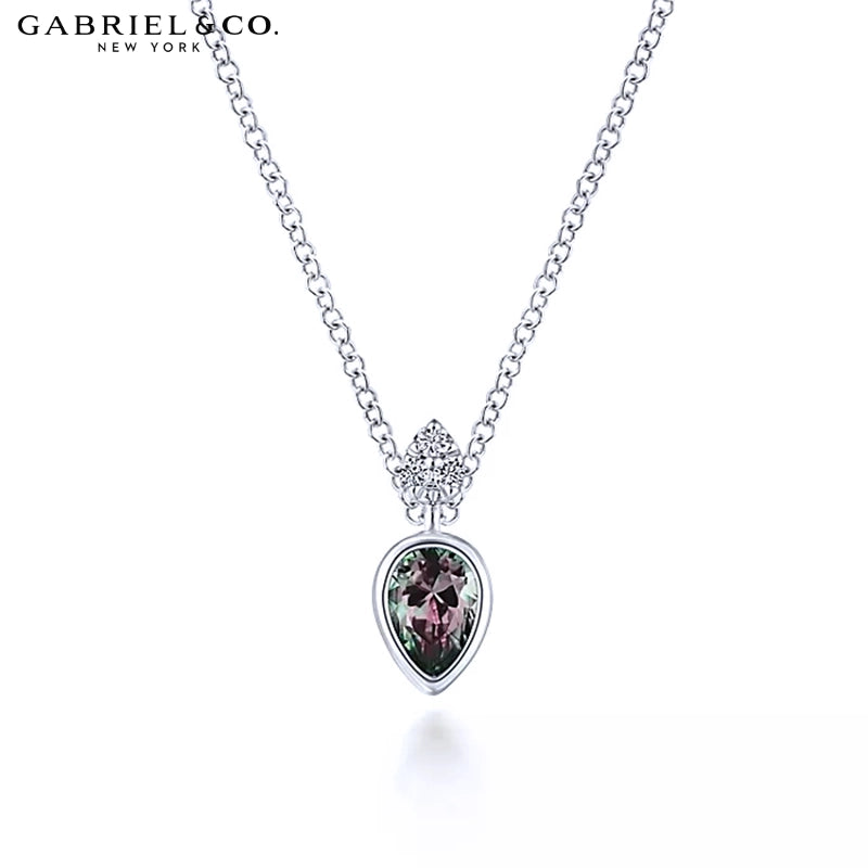 Genuine Alexandrite & Natural Diamond Necklace