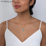 Swiss Blue Topaz & Diamond Necklace