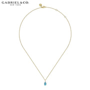 Swiss Blue Topaz & Diamond Necklace