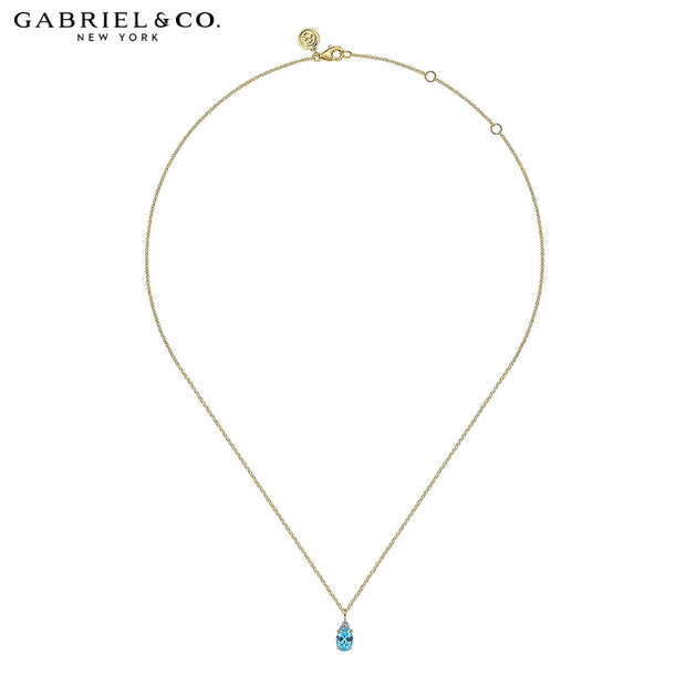 Swiss Blue Topaz & Diamond Necklace