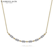 0.30cts Diamond Curved Bar Necklace