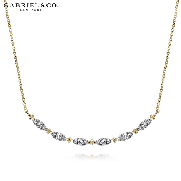 0.30cts Diamond Curved Bar Necklace