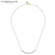 0.30cts Diamond Curved Bar Necklace