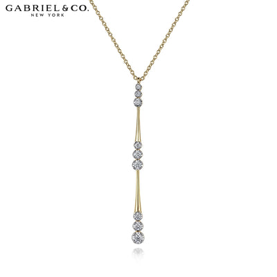 0.35cts Diamond Station Drop Y Necklace