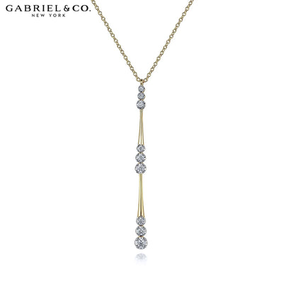 Natural Diamond Station Drop Y Necklace