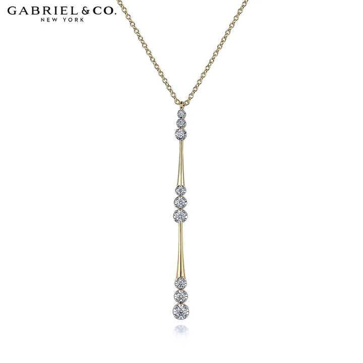Natural Diamond Station Drop Y Necklace