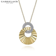 0.25cts Diamond Cut Gold Fluted Necklace