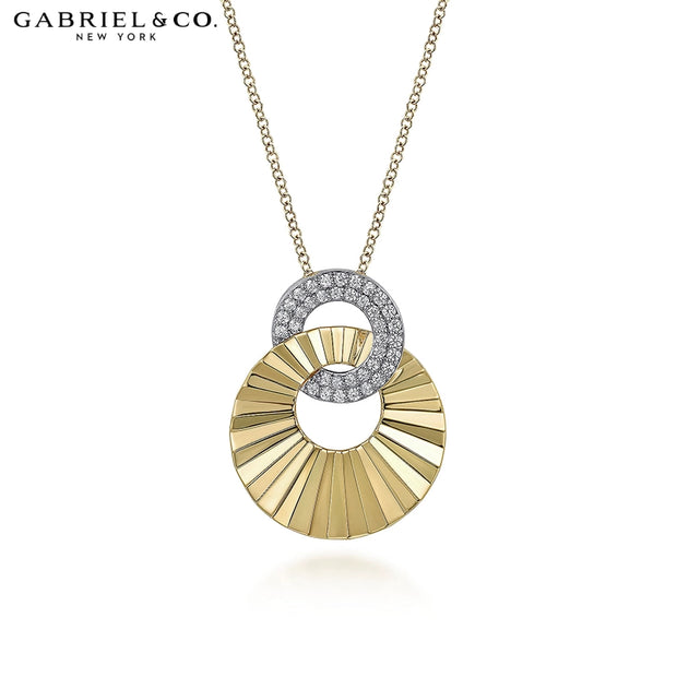 0.25cts Diamond Cut Gold Fluted Necklace