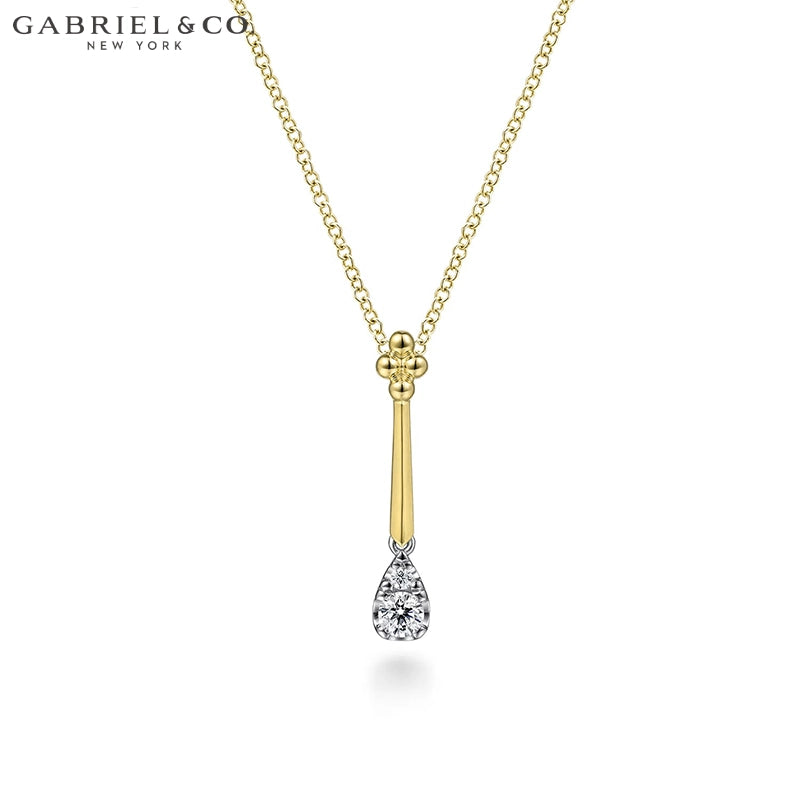 Natural Diamond Teardrop Necklace