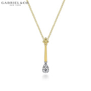 Natural Diamond Teardrop Necklace