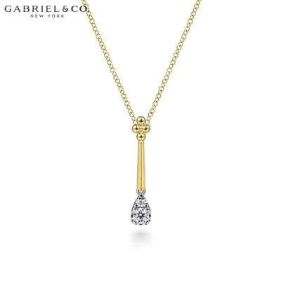 Natural Diamond Teardrop Necklace