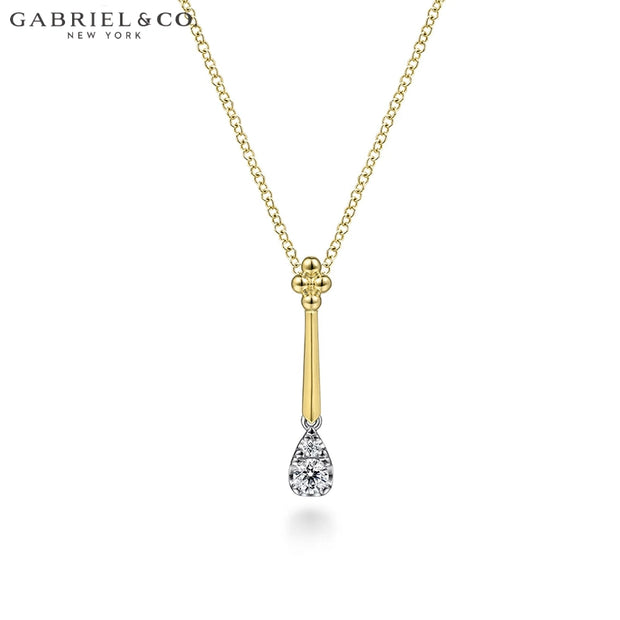Natural Diamond Teardrop Necklace