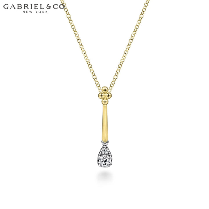 Natural Diamond Teardrop Necklace