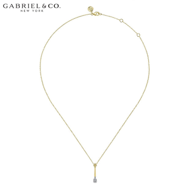 Natural Diamond Teardrop Necklace