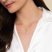 Natural Diamond Teardrop Necklace