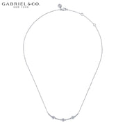 Natural Diamond Clover Bar Necklace