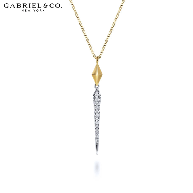 14kt Natural Diamond Drop Necklace