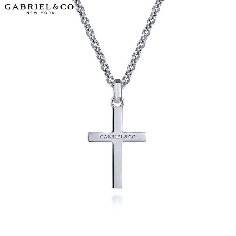 Sterling Silver Signature Faceted Cross Necklace