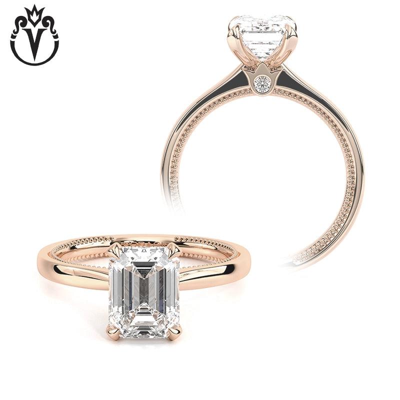 1.00ctr-3.00ctr Emerald Cut Lab Grown Diamond Ring