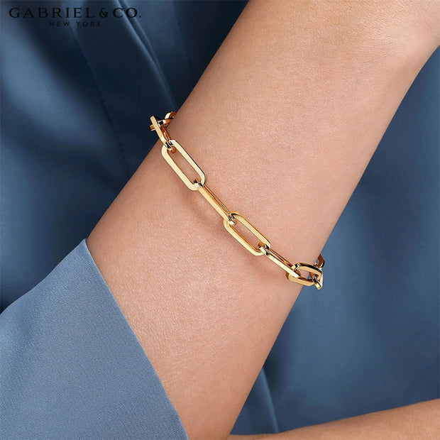 Paper Clip Gold Bracelet 6.8mm