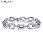 Genuine White Sapphire Faceted Chain Bracelet