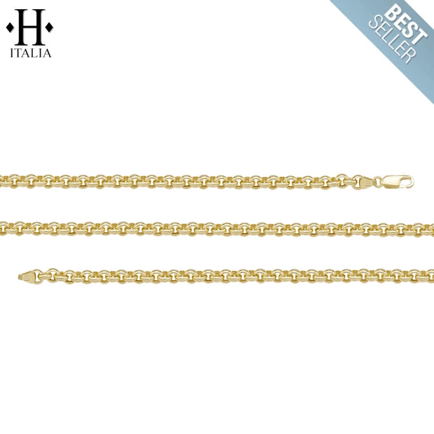 10kt 2.9mm Italian Hollow Rolo Necklace