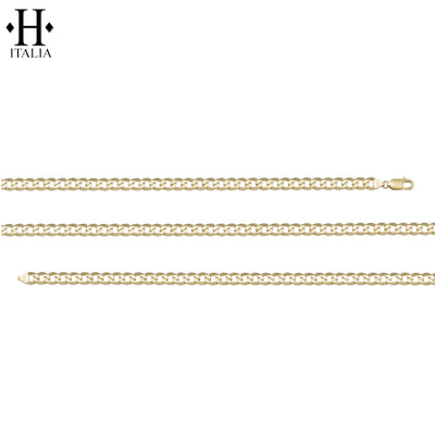 10kt 3.0mm Italian Solid Curb Necklace