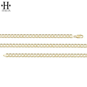 10kt 3.7mm Italian Solid Curb Necklace