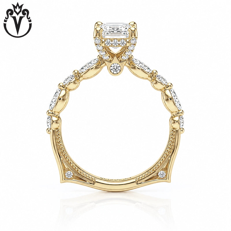 1.00ctr-2.00ctr Emerald Cut Natural Diamond Ring Tailor Made