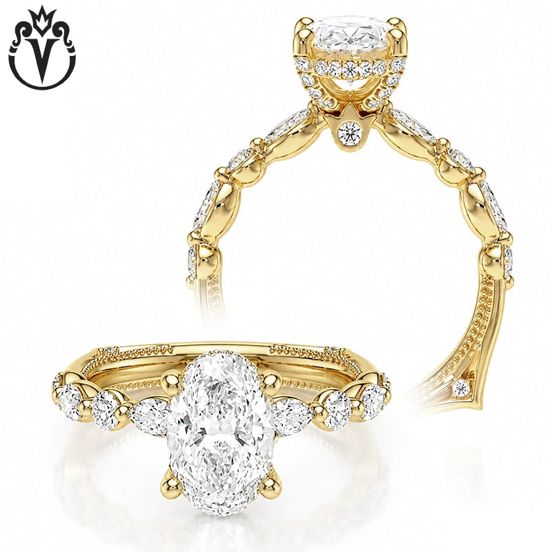 1.00ctr-2.00ctr Oval Cut Natural Diamond Ring Tailor Made