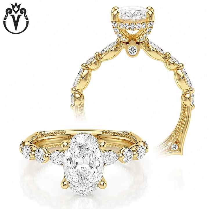 1.00ctr-2.00ctr Oval Cut Natural Diamond Ring Tailor Made