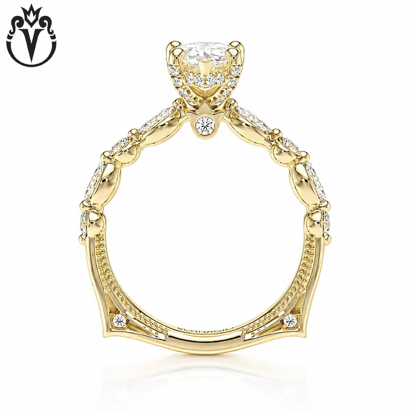 1.00ctr-2.00ctr Pear Cut Natural Diamond Ring Tailor Made
