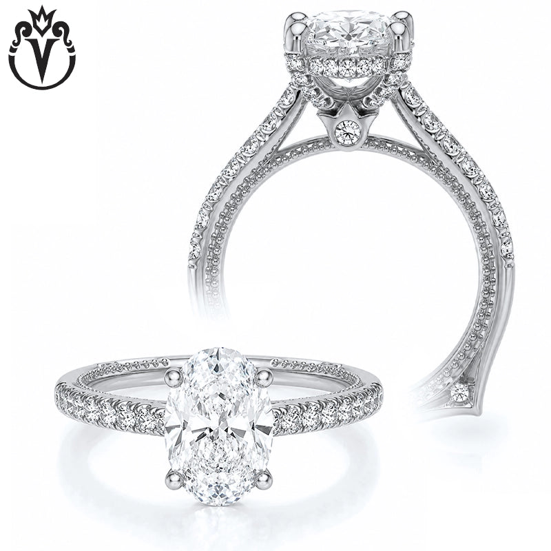 1.00ctr-2.00ctr Oval Cut Natural Diamond Ring Tailor Made
