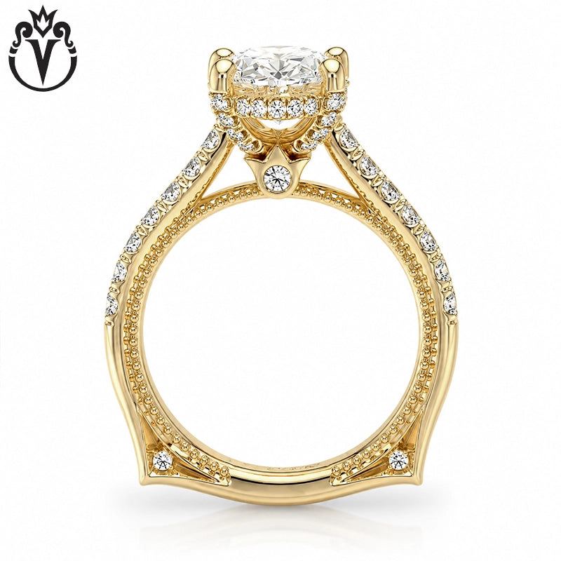 1.00ctr-2.00ctr Oval Cut Natural Diamond Ring Tailor Made