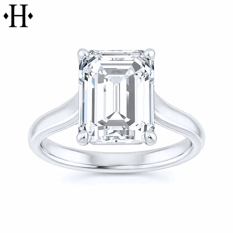 3.00ctr-5.00ctr Emerald Cut Lab Grown Diamond Ring