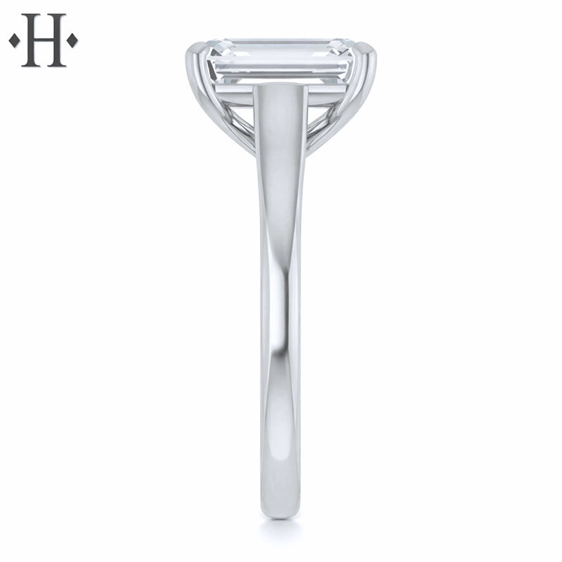 3.00ctr-5.00ctr Emerald Cut Lab Grown Diamond Ring