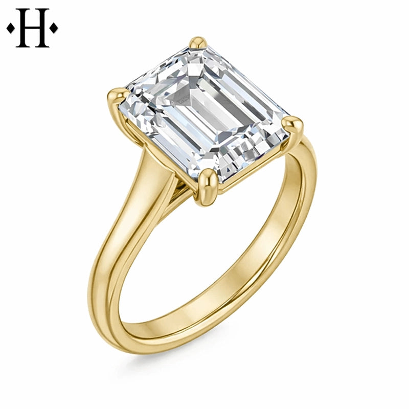 3.00ctr-5.00ctr Emerald Cut Lab Grown Diamond Ring Tailor Made