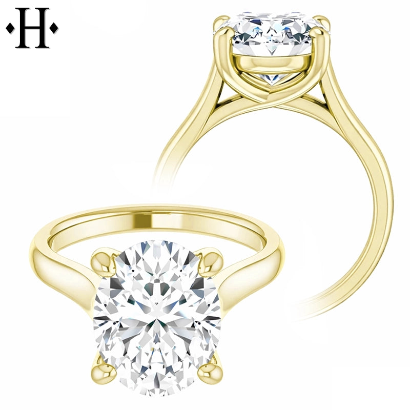 3.00ctr-5.00ctr Oval Cut Lab Grown Diamond Ring Tailor Made