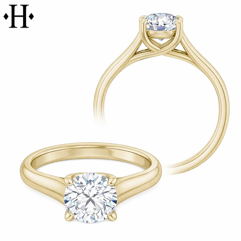 0.75ctr-1.25ctr Round Cut Natural Diamond Ring