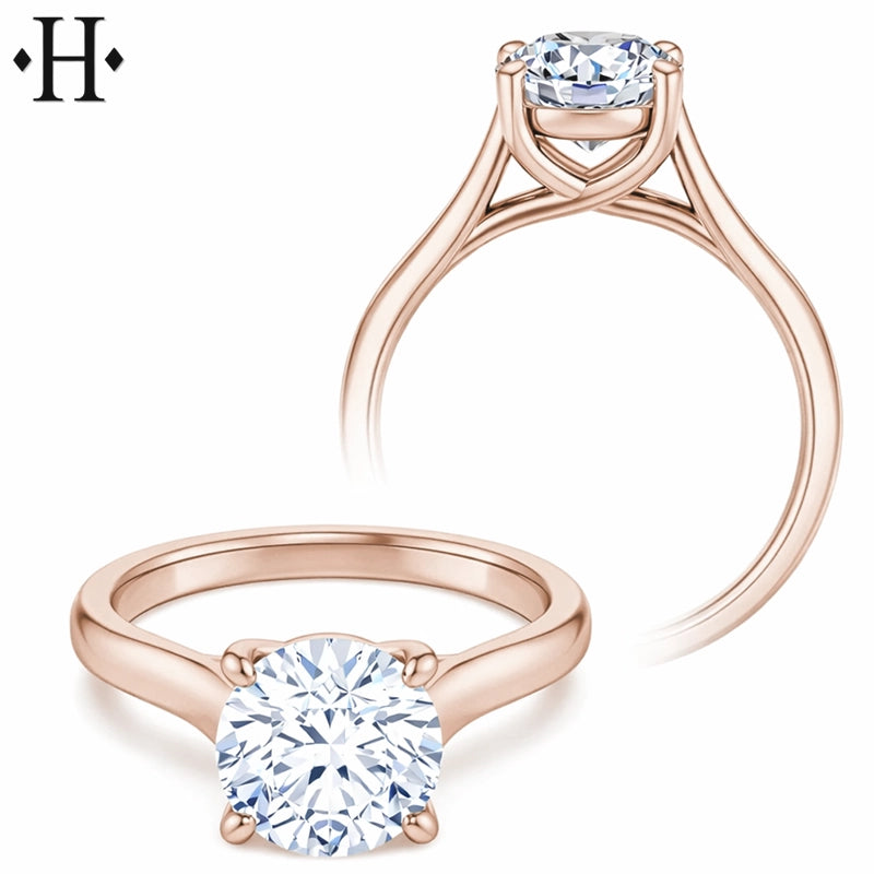 1.00ctr-2.00ctr Round Cut Lab Grown Diamond Ring Tailor Made