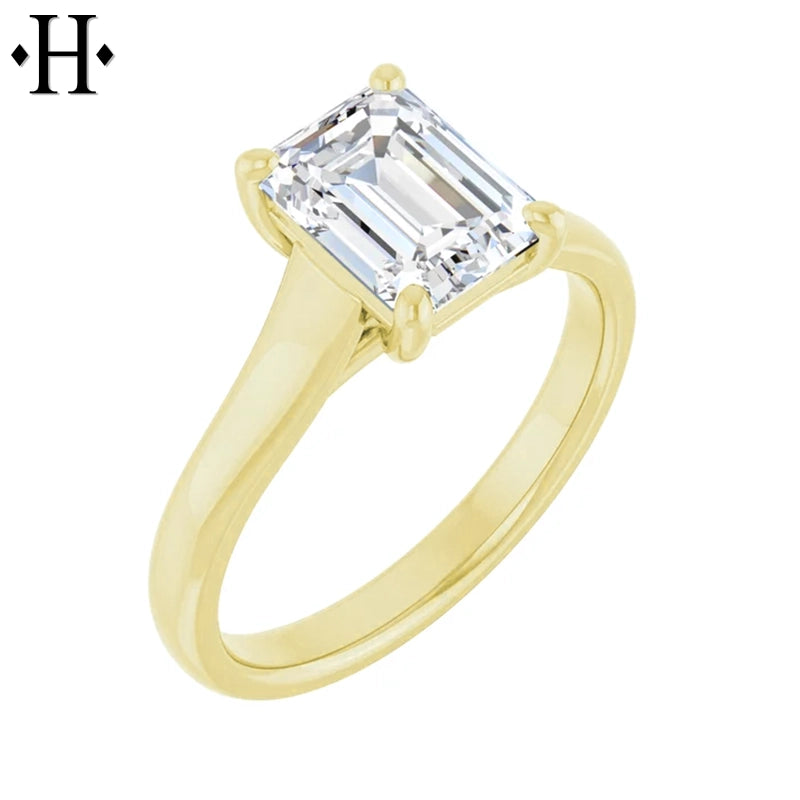 1.00ctr-2.00ctr Emerald Cut Lab Grown Diamond Ring