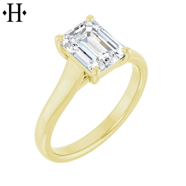 0.75ctr-2.00ctr Emerald Cut Lab Grown Diamond Ring