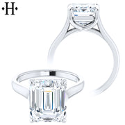 3.00ctr-5.00ctr Emerald Cut Lab Grown Diamond Ring