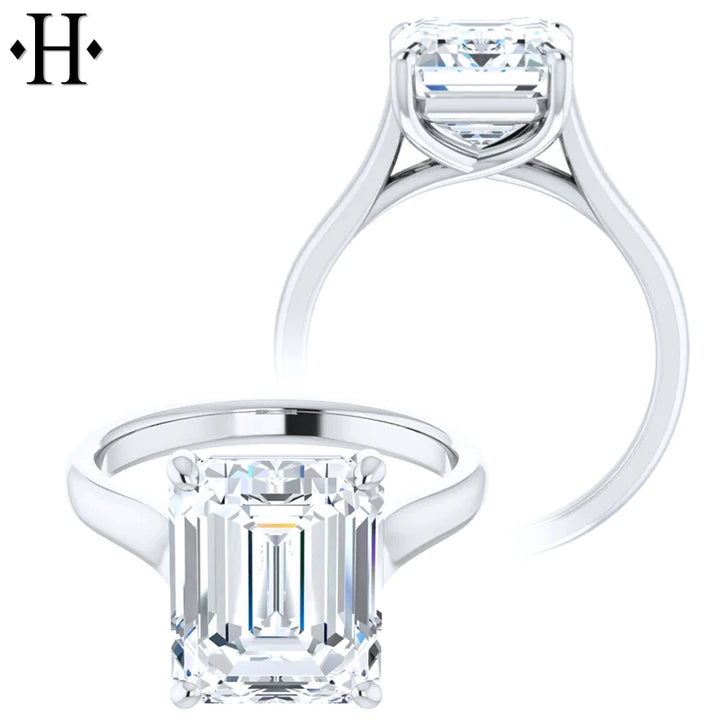 3.00ctr-5.00ctr Emerald Cut Lab Grown Diamond Ring