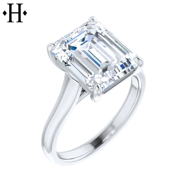 3.00ctr-5.00ctr Emerald Cut Lab Grown Diamond Ring